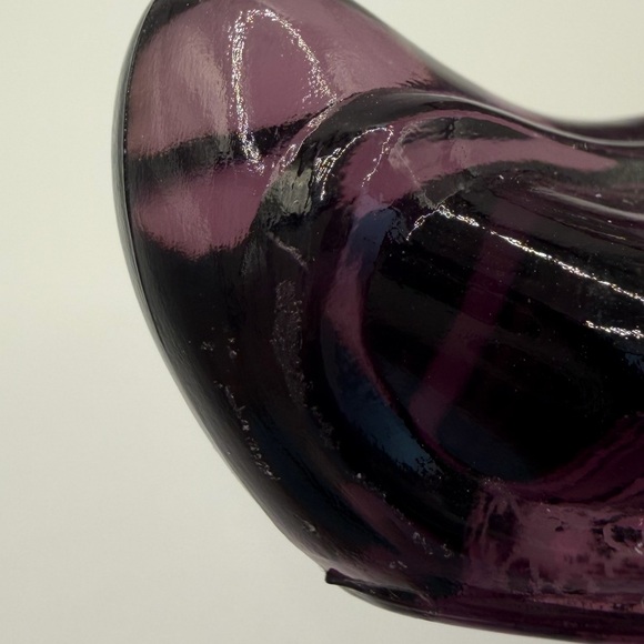 Fenton Amethyst Purple Hand Painted Glass Shoe - Signed - Sticker - Vintage EUC - Picture 11 of 11